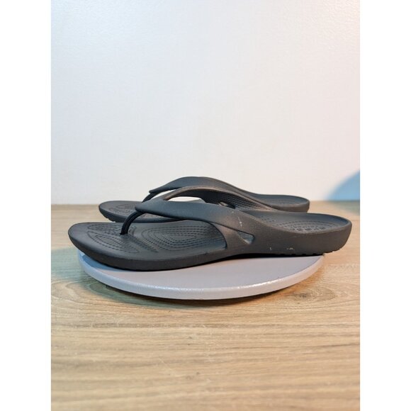 Crocs Womens Kadee II Flip Flop Sandals Black Rubber Slip On Iconic Comfort  10 - Picture 6 of 8